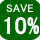 英語オンラインショッピングカート用アイコンsave 10 percent green free icon download jpb2b.com