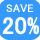 英語オンラインショッピングカート用アイコンsave 20 percent blue free icon download jpb2b.com