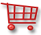 赤色『ショッピングカート』アイコン無料素材 Free red shopping cart icon
